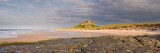 evening light, bamburgh castle, bamburgh, northumberland, tide, expanse beach, deserted, normans, sieges, sands, country