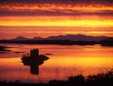 stunning scenery, castles in scotland, castle, stalker, sunset, argyll, scotland, loch, colour, color