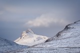 stac pollaidh, inverpolly, assynt, scotland, banner clouds, peak, cloud, natural, meterological, effect, isolation
