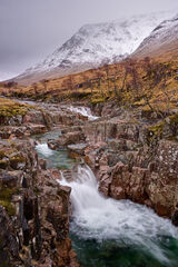 River Etive Waterfalls in Winter