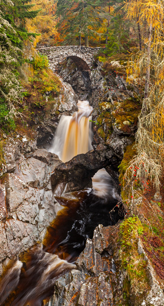 falls, bruar, waterfalls, autumn, peat, natural arch, rock, pools, perthshire, blair atholl, photo