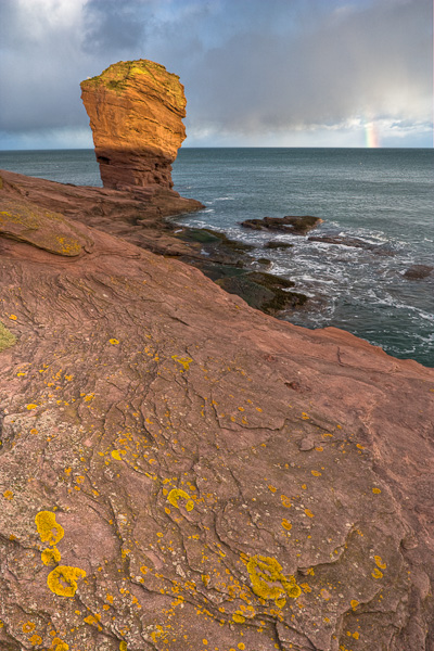 deil's heid, arbroath, scottish coastal walks, cliffs, stack, rock, formations, coast, rainbow, angus, scotland, sandsto, photo