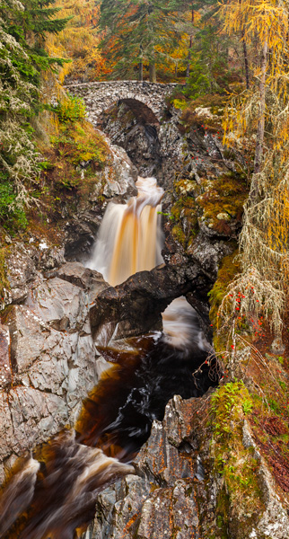 The Falls of Bruar are truly at their best after rainfall in Autumn. The peat stained water gathers a pace as it flows down the...